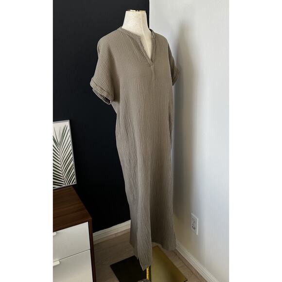 It Is Well Mandarin Gauze Dress Organic Cotton Made In California - Picture 4 of 11